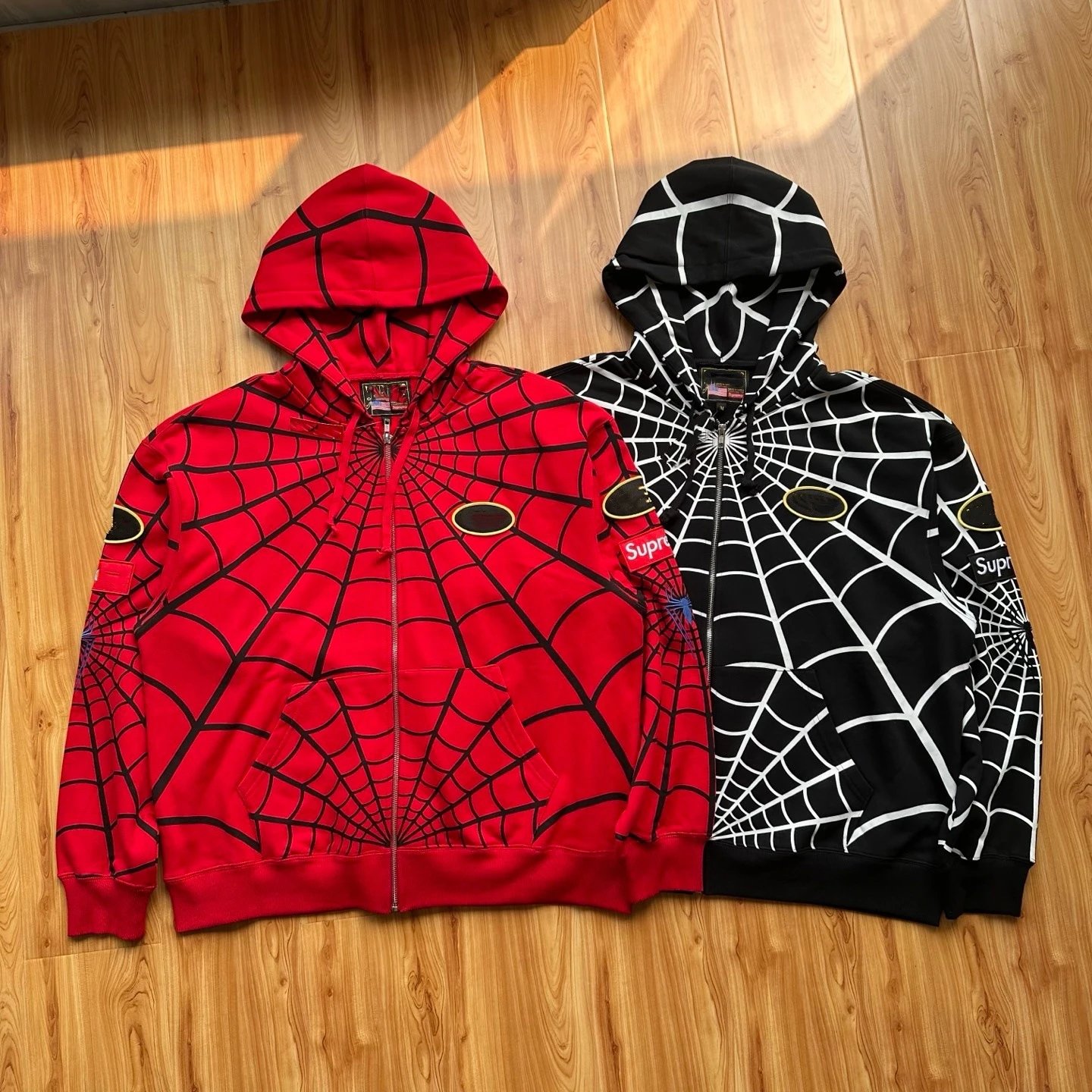 Supreme x Vanson Spider Web Zip Hoodie — Hoodies find on the LitBuy Spreadsheet