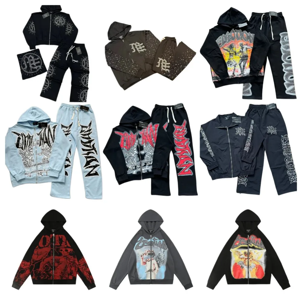 Mixed Emotion Rhinestone Zip Hoodie Collection — Hoodies find on the LitBuy Spreadsheet