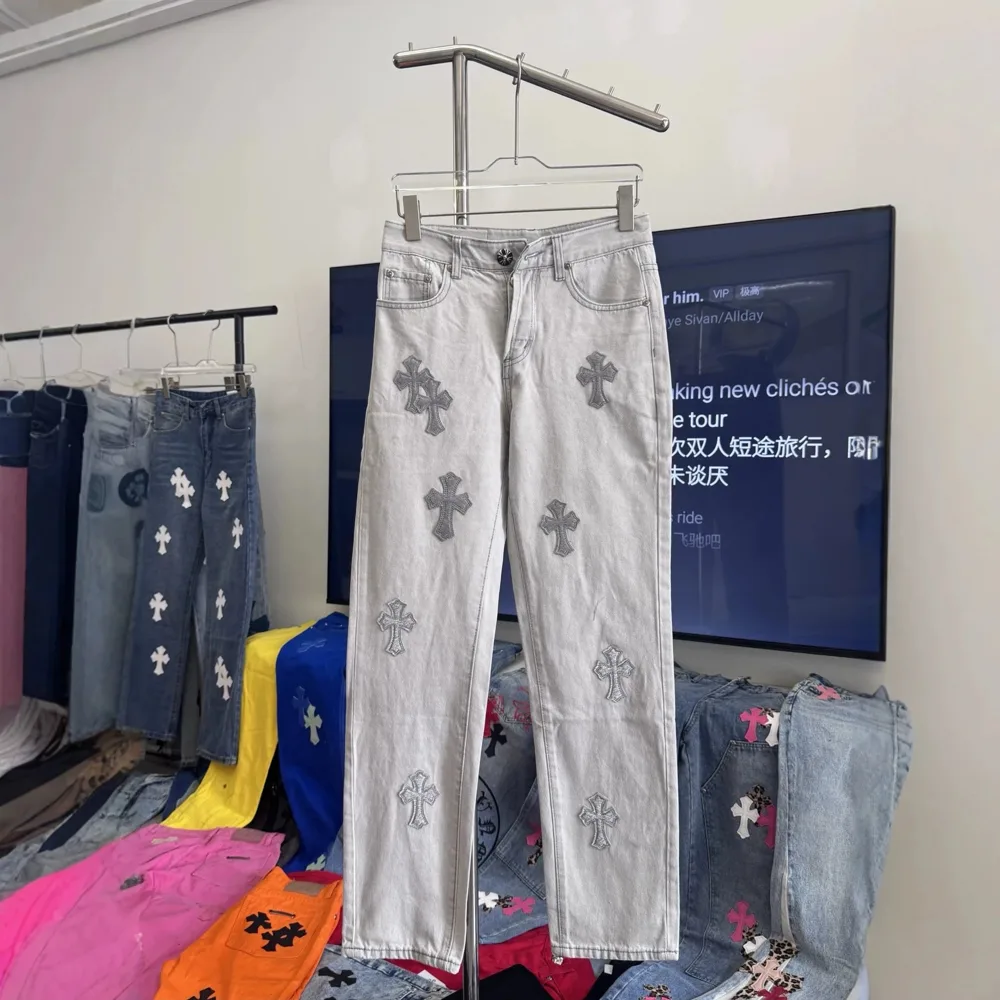 Chrome Hearts-Style Cross Patch Jeans — Pants find on the LitBuy Spreadsheet